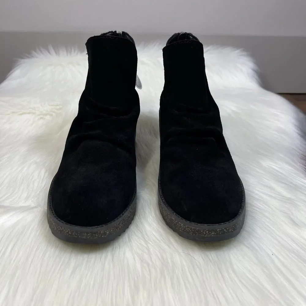 Aetrex‎ Women's Size EU 37 / US 7 Black Suede Leather Kara Wedge Boot